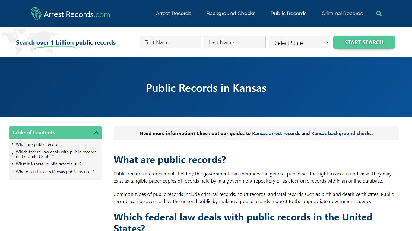 Kansas Public Records - Arrest Records.com